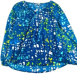 Buckhead‎ Betties Blouse Women's Size Large Long Sleeve Blue Pullover